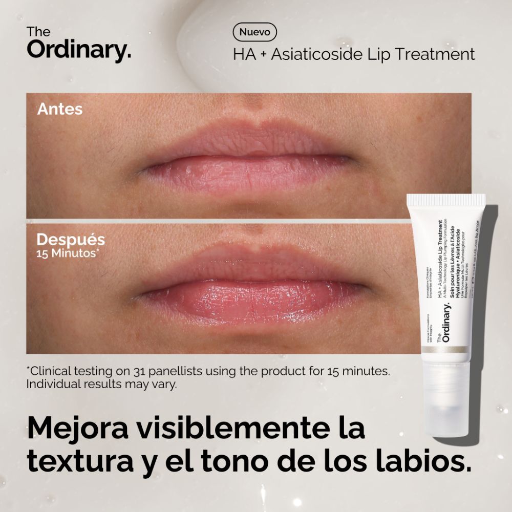 HA + ASIATICOSIDE LIP TREATMENT THE ORDINARY (B&Aacute;LSAMO PARA LABIOS CON &Aacute;CIDO HIALUR&Oacute;NICO Y ASIATIC&Oacute;SIDO)